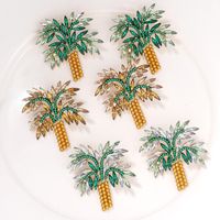 New Coconut Tree Girls Alloy Diamond Creative Earrings  Wholesale main image 1