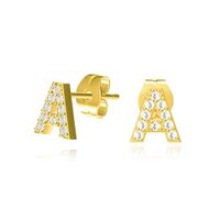 Hot-selling New Letter 26 English Copper Letters Zircon Earring For Women main image 1