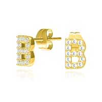 Hot-selling New Letter 26 English Copper Letters Zircon Earring For Women main image 6