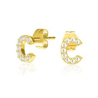 Nouvelle Lettre De Vente Chaude 26 Lettres En Cuivre Anglais Boucle D'oreille Zircon Pour Les Femmes main image 5