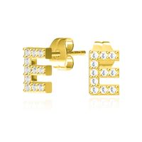 Hot-selling New Letter 26 English Copper Letters Zircon Earring For Women main image 3