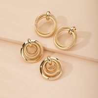 New Exaggerated Retro Fashion Design Multilayer Metal  Earrings main image 3