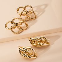 Fashion Exaggerated Retro Geometric Metal Earrings For Women main image 4