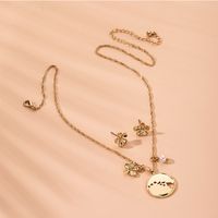 New Korean Fashion Simple Clavicle Chain Necklace Earrings Set For Women main image 1
