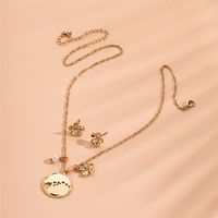 Neue Koreanische Mode Einfache Schlüsselbeinkette Halskette Ohrringe Für Frauen Gesetzt main image 4