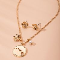 New Korean Fashion Simple Clavicle Chain Necklace Earrings Set For Women main image 5