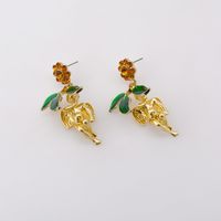 Cupid Leaf Fun Retro Baroque Little Angel Retro Vintage Earrings Wholesale main image 2