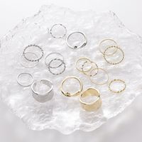 Twisted Knotted Ring Set Index Finger Ring Plain Ring 8-piece Set Wholesale main image 5