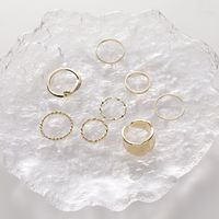 Twisted Knotted Ring Set Index Finger Ring Plain Ring 8-piece Set Wholesale main image 6