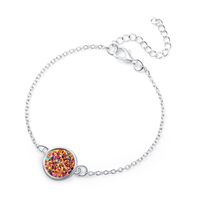 Hot-selling Silver Round Resin Natural Stone Love Bracelet For Lover Gift sku image 4