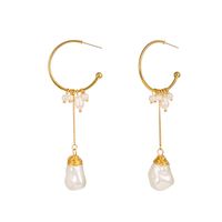 Popular Style Natural Freshwater Pearl Creative Exaggerated Handmade Earrings Wholesale sku image 3