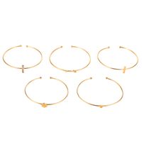 New Fashion Five-piece Arrow Love Metal Simple Alloy Bracelet Set For Women sku image 1