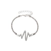 New Flash Diamond Heartbeat Simple Lightning Frequency Alloy Bracelet For Women sku image 2
