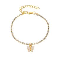 Fashion New Inlaid Shiny Rhinestone Wild Simple Butterfly Alloy Pendant Anklet sku image 1