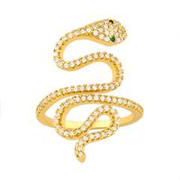 Fashion Personality Inlaid Zircon Serpentine  Wild Hip-hop Ring Wholesale sku image 1