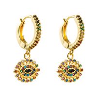 New Fashion Copper Inlaid Color Zircon Xaggerated Earrings sku image 1