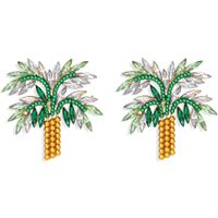 New Coconut Tree Girls Alloy Diamond Creative Earrings  Wholesale sku image 1