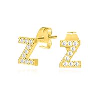 Hot-selling New Letter 26 English Copper Letters Zircon Earring For Women sku image 19