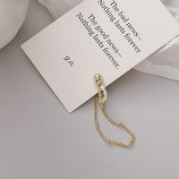 Simple Chain Tassel New Tide Magnet Natural Freshwater Pearl Without Pierced Ear Bone Clip sku image 3