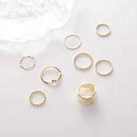 Twisted Knotted Ring Set Index Finger Ring Plain Ring 8-piece Set Wholesale sku image 1