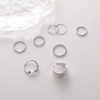 Twisted Knotted Ring Set Index Finger Ring Plain Ring 8-piece Set Wholesale sku image 2