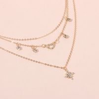 Fashion Multilayer Hexagram  Retro Exaggerated Love Diamond Necklace main image 4