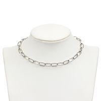 Fashion Metal Buckle Clavicle Chain Shiny Silver Necklace main image 4