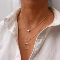 Hot-selling  Moon Pendant Multilayer Necklace Wholesale main image 1