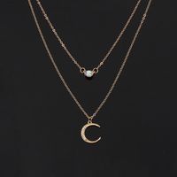 Hot-selling  Moon Pendant Multilayer Necklace Wholesale main image 4