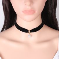 Imitation Pearl Velvet Women's Necklace Wholesale main image 3