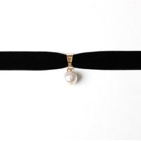 Imitation Pearl Velvet Women's Necklace Wholesale main image 4