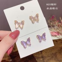 Creative Fantasy Glass Purple Crystal Butterfly Earrings main image 4