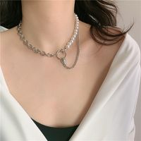 Fashion Snake Head Star Pearl Chain Stitching Short Clavicle Chain Necklace main image 3