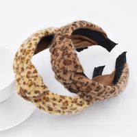 Autumn New Plush Print Women's Korean Mink Wide-sided Leopard Print Headband main image 1