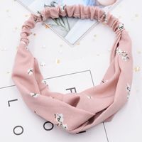 Korean Small Floral Striped Cross Ladies Face Wash Yoga Headband main image 4