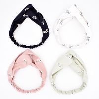 Koreanische Kleine Floral Gestreifte Kreuz Damen Gesichtswäsche Yoga Stirnband main image 3