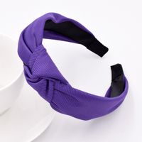 New Solid Color Striped Korean Fabric Knotted Retro Solid Color Fabric Handmade Headband main image 3