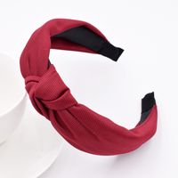 New Solid Color Striped Korean Fabric Knotted Retro Solid Color Fabric Handmade Headband main image 5