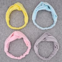 New Fabric Pure Color Wash Headband Hairband Korean Ladies Knotted Cross Hair Band main image 6