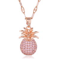 Korean Fashion Style Copper Micro-inlaid Zircon Pineapple Necklace main image 1