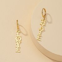Fashion 1 Pair Of Gold Letter Hot Selling Earrings Love Hate Gothic Wholesale main image 6
