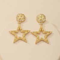 Fashion 1 Pair Of Metal Texture Five-star Hot Selling Earrings Wholesale main image 3
