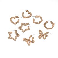 Hot Selling Simple Alloy Geometric Five-pointed Star Earrings Love Butterfly Earrings main image 1