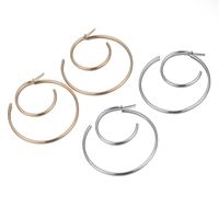 New Simple Metal Geometric Circle Spiral Big Earrings Wholesale main image 3