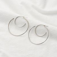 Neue Einfache Metall Geometrische Kreis Spirale Große Ohrringe Großhandel main image 5