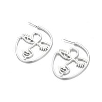 Mode Boucles D&#39;oreilles En Alliage Simple Visage Boucles D&#39;oreilles Portrait En Gros main image 6