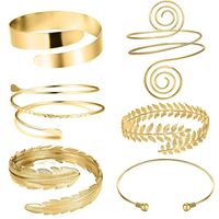 Hot Selling Geometric Metal Bracelet Set Leaf Arm Ring Six-piece Set Wholesale main image 2