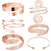 Hot Selling Geometric Metal Bracelet Set Leaf Arm Ring Six-piece Set Wholesale main image 6