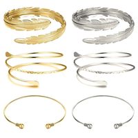 Best Selling Geometric Metal Arm Ring Leaf Bracelet Set Wholesale main image 1