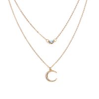 Hot-selling  Moon Pendant Multilayer Necklace Wholesale sku image 1